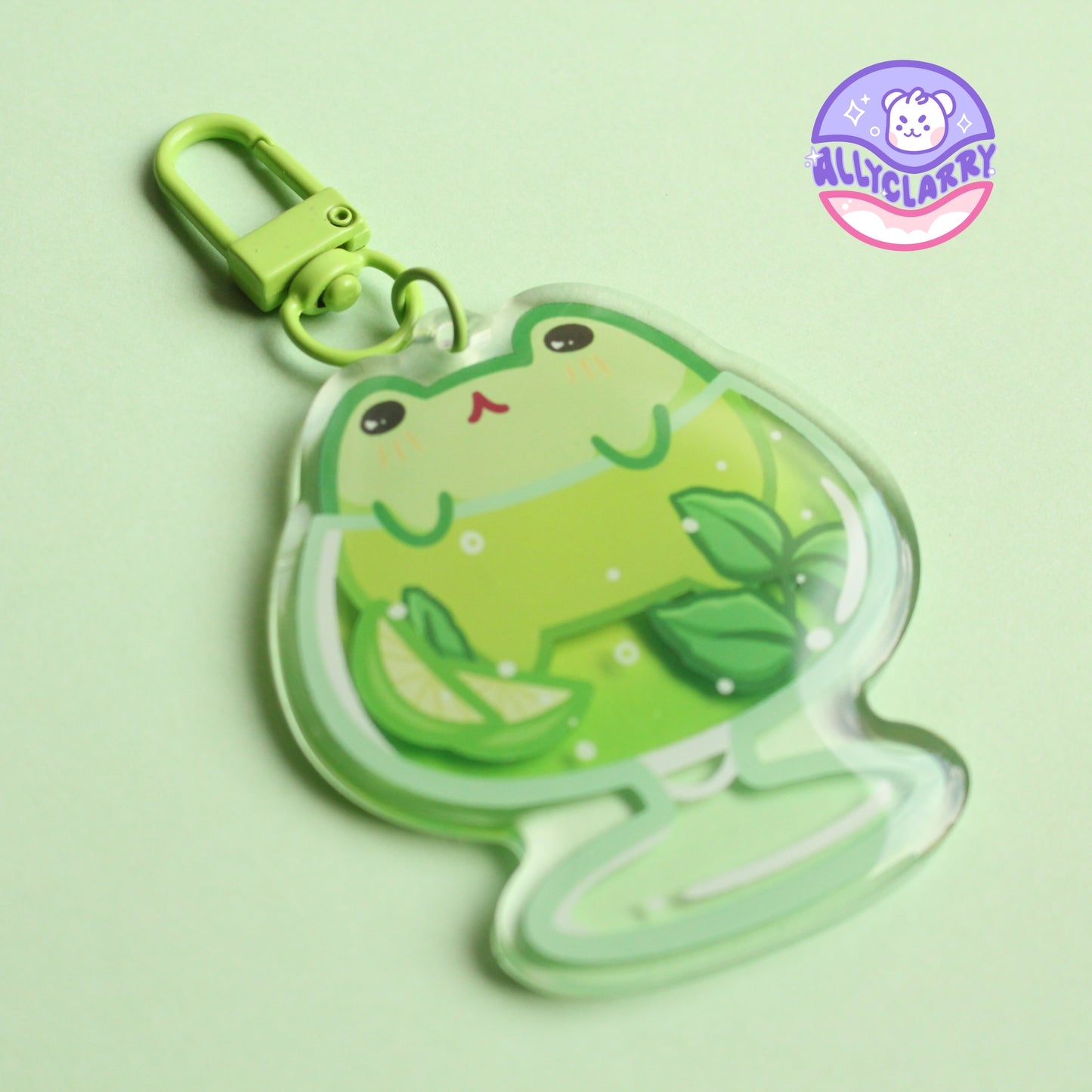 Frog & Mint Acrylic Charm