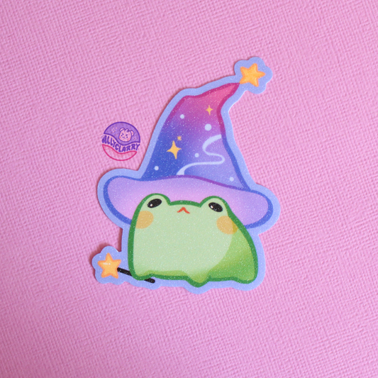 Witch Frog glitter vinyl sticker