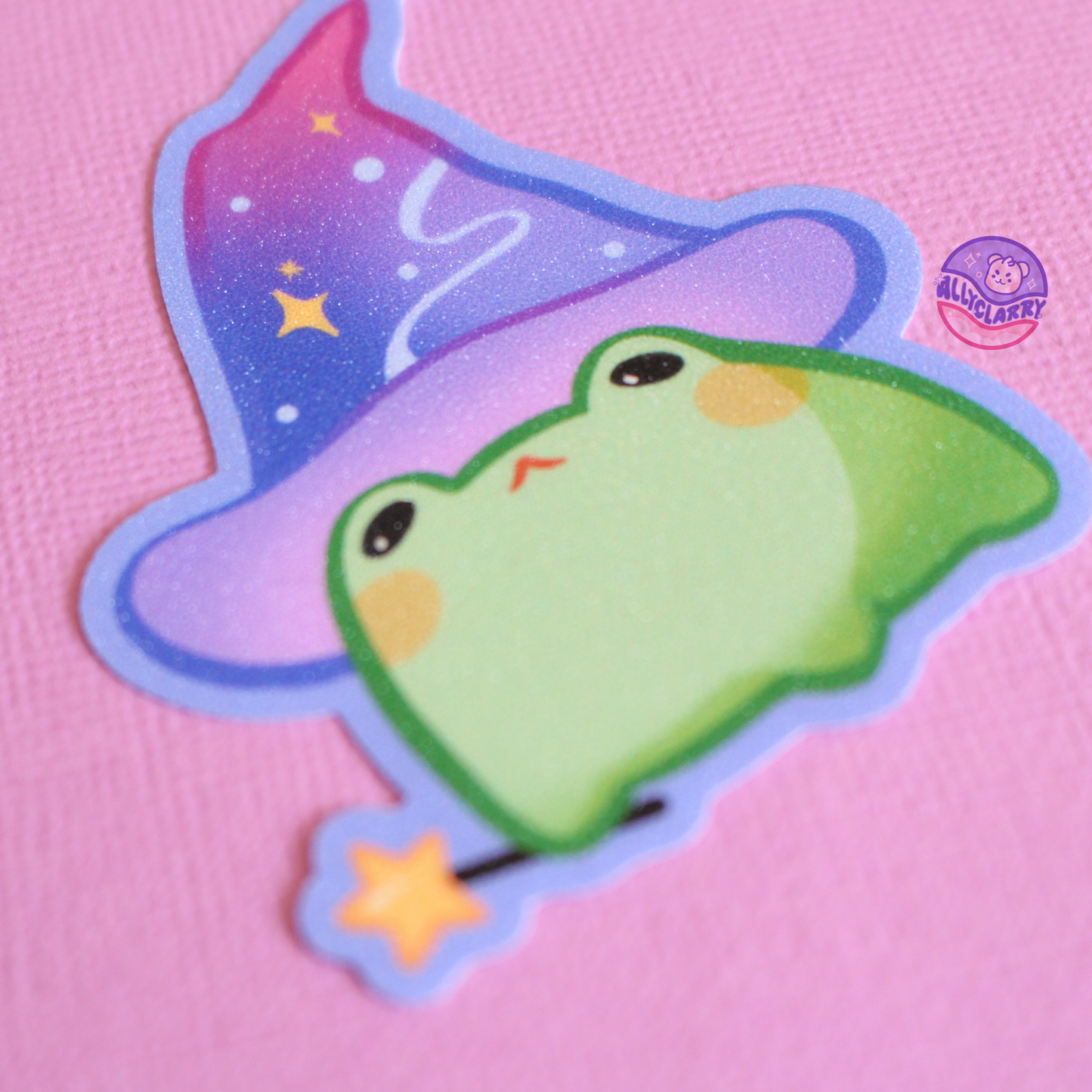 Witch Frog glitter vinyl sticker