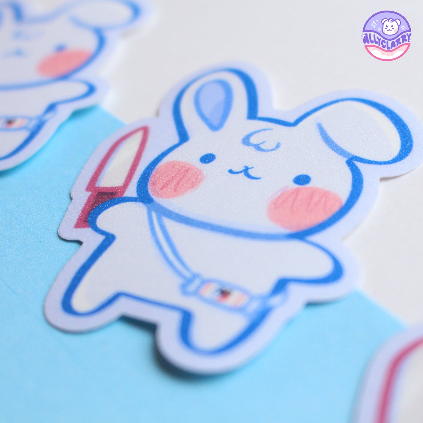 White Rabbit Knife glitter vinyl sticker