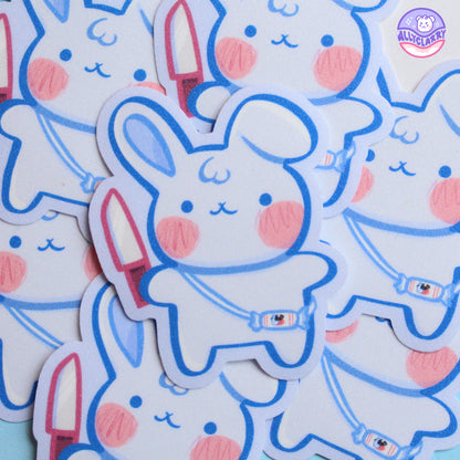 White Rabbit Knife glitter vinyl sticker