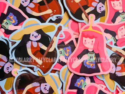 Princess Bubblegum and Marceline vinyl stickers