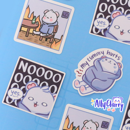 Chonkybear is NOT okay vinyl stickers