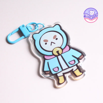 Blue Raincoat Puppycat Acrylic Charm